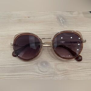 Hawkers Fusion Nude Milady Round Sunglasses Gold Brown Gradient